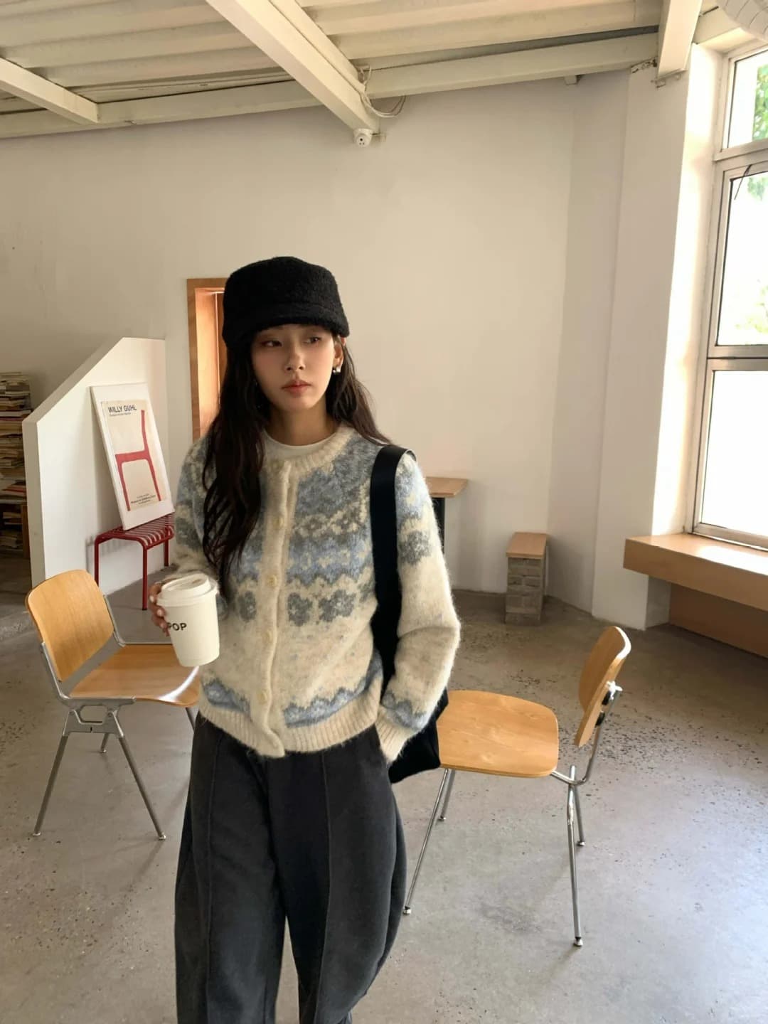 가을 겨울철 새로운 달콤함 학원 스타일 분위기 센스 공정한 섬 자카드 오픈 가디건 스웨터 여성 코트 부드러운 찹쌀 니트 스웨터 상세 이미지 22