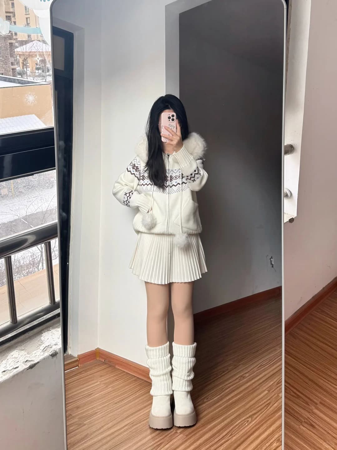 공정한 섬 모피 칼라 후드 니트 오픈 가디건 여성 가을 겨울 한 부서 작은 대중 보온 다용도 짧은 외투 상세 이미지 26