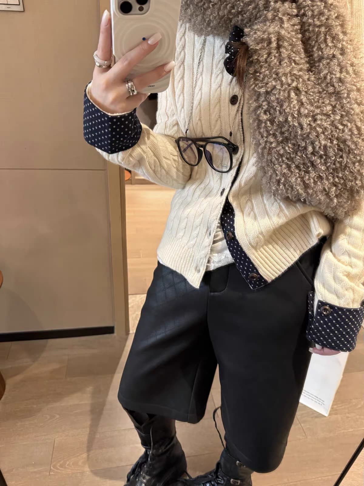한 부서 레트로 miu 부서 꽈배기 니트 맨위 2026 겨울 소녀 상세 이미지 7