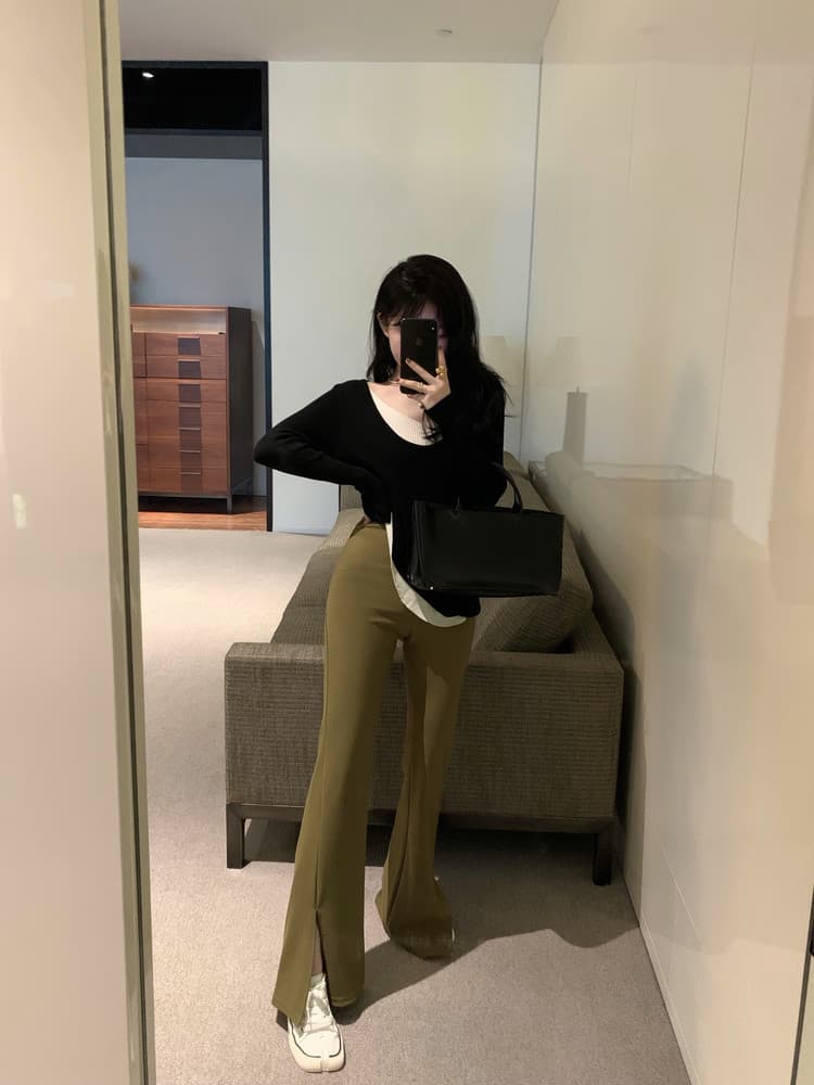 봄 가을 새로운 V넥 불규칙 니트 스웨터 페이크 레이어드 여성 레저 인사이드 가져 가라. 예쁜 스웨터 Chic 작은 대중 맨위 상세 이미지 16