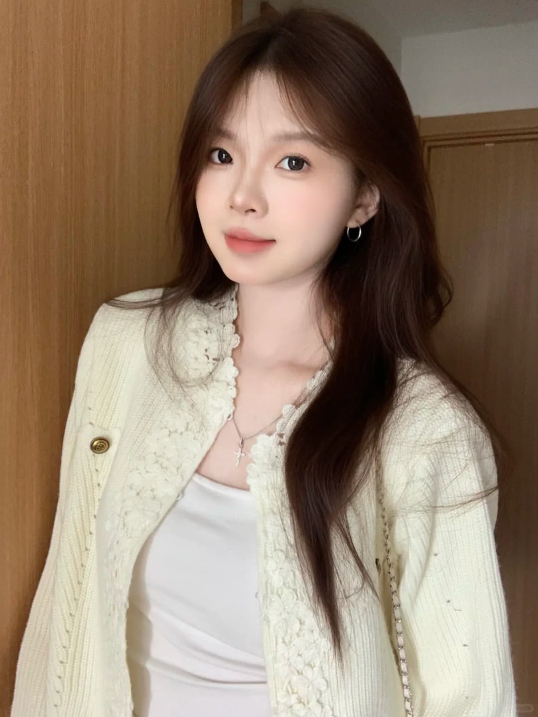 레이스 레이스 스웨터 여성 코트 2026 가을 새로운 품격 외국 가스 니트 오픈 가디건 디자인 센스 작은 대중 맨위 상세 이미지 6