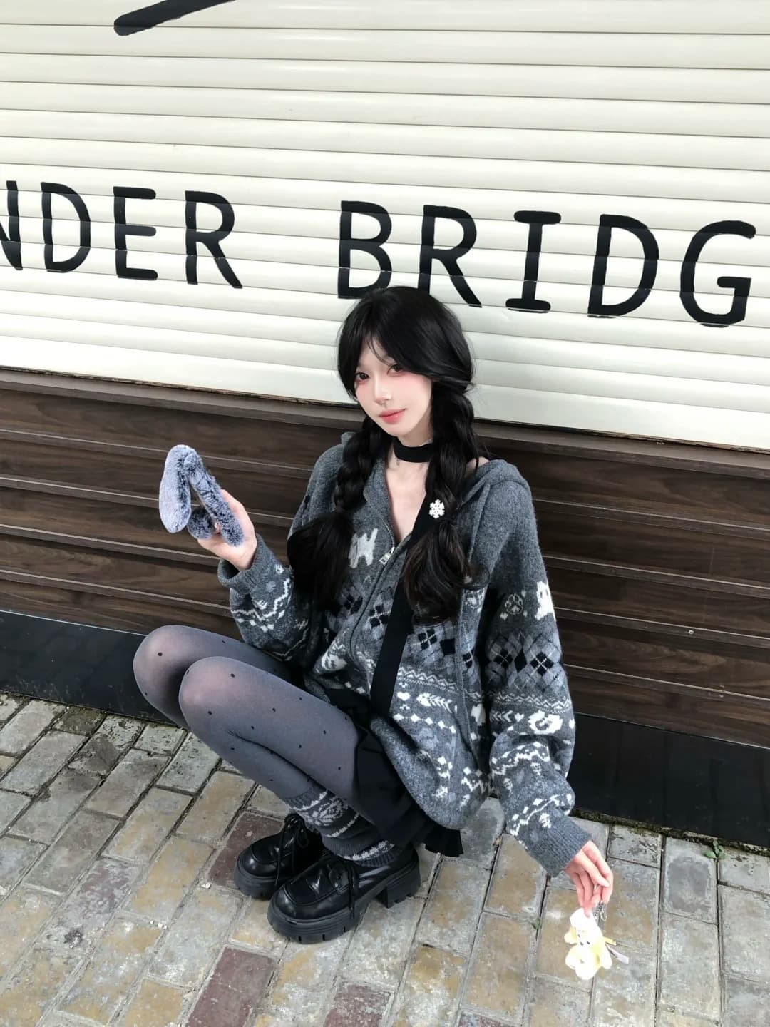 고양이 자카드 스웨터 코트 남자 겨울 공정한 섬 오픈 가디건 니트 스웨터 양모 셔츠 상세 이미지 10
