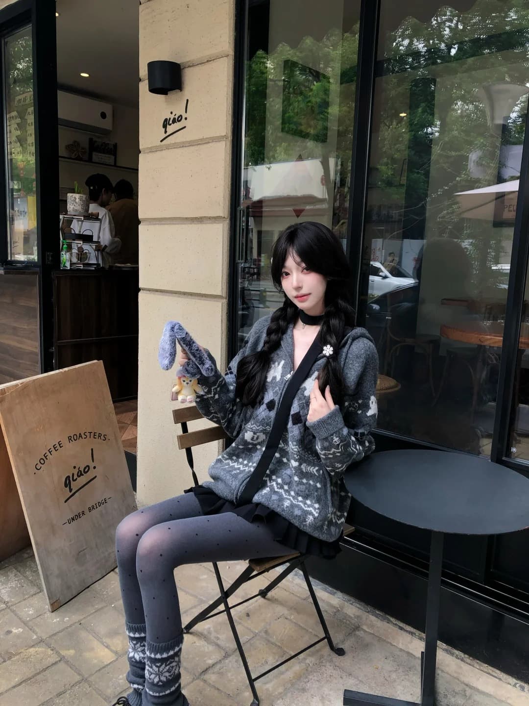 고양이 자카드 스웨터 코트 남자 겨울 공정한 섬 오픈 가디건 니트 스웨터 양모 셔츠 상세 이미지 13