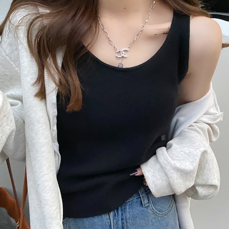흔들어서 톤 주간 고양이 품질 니트 슬립 인사이드 가져 가라. 새로운 조끼 가을 겨울 정장 만나는 검정색 털이 있는 보온 맨위 이미지 5