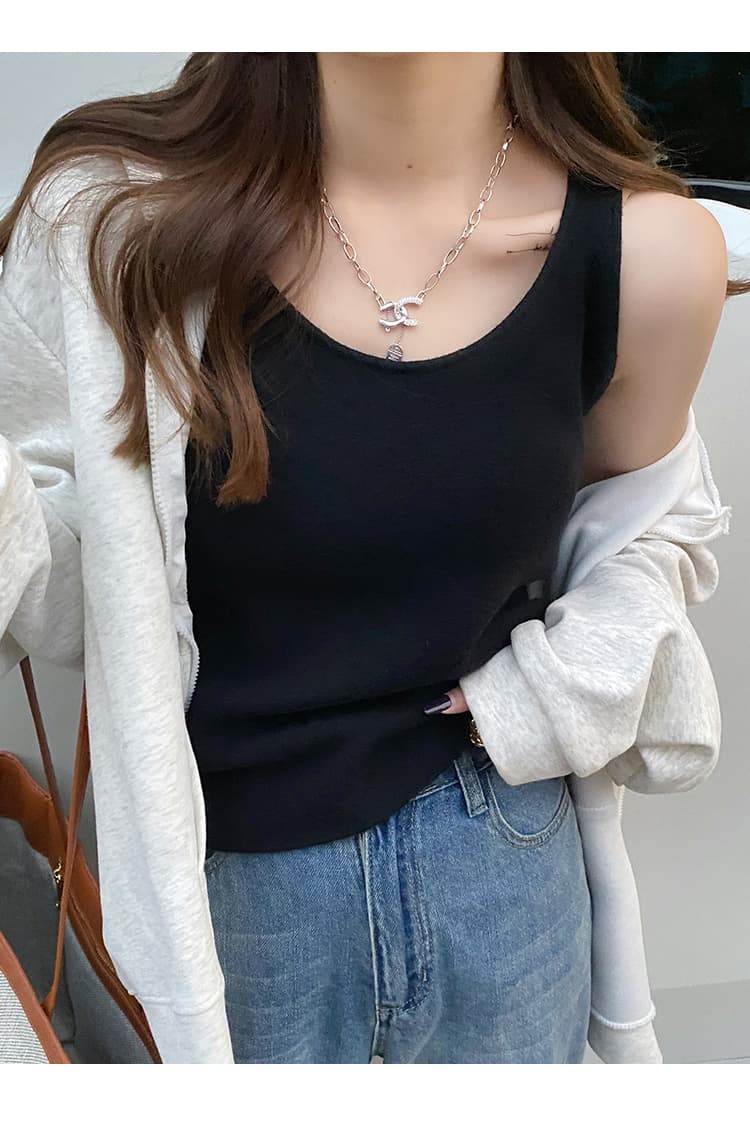 흔들어서 톤 주간 고양이 품질 니트 슬립 인사이드 가져 가라. 새로운 조끼 가을 겨울 정장 만나는 검정색 털이 있는 보온 맨위 상세 이미지 25