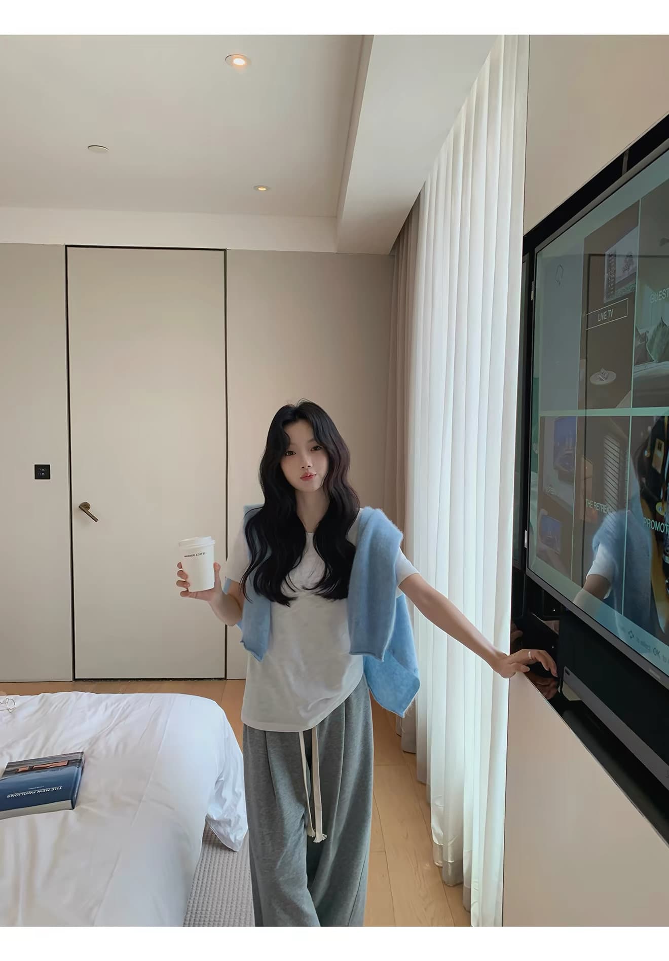 2026 새로운 양모 벌룬 소매 니트 오픈 가디건 여성 라운드 넥 볼륨 측면에 의류 상세 이미지 30