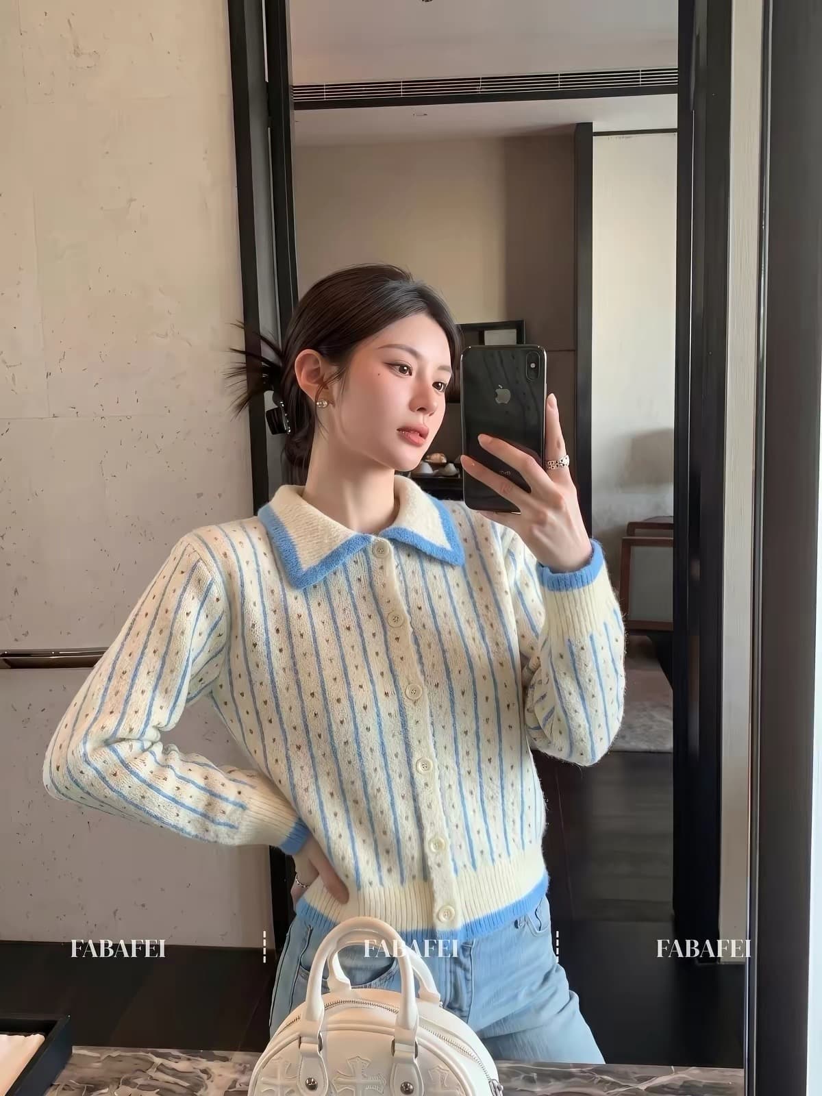 2026 새로운 세로 줄무늬 스웨터 오픈 가디건 니트 가을 겨울 재킷 느긋한 느슨함 센스 상세 이미지 8