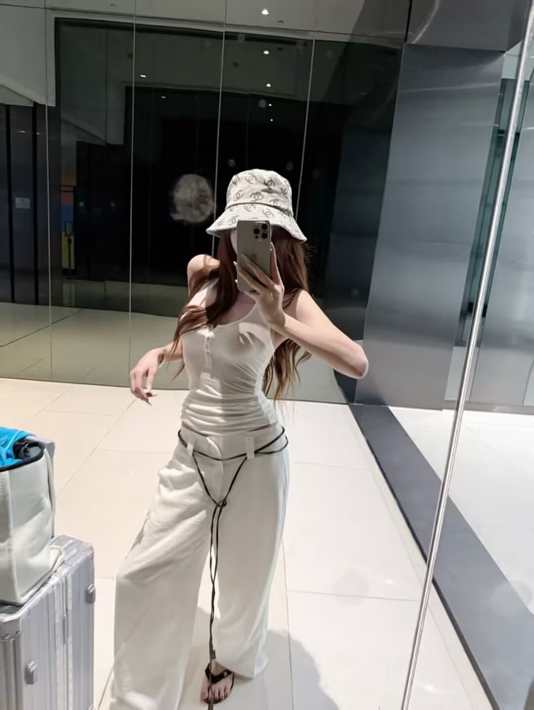 오래된 돈 바람 작은 외투 조끼 캐주얼 바지 3종 세트 상세 이미지 4