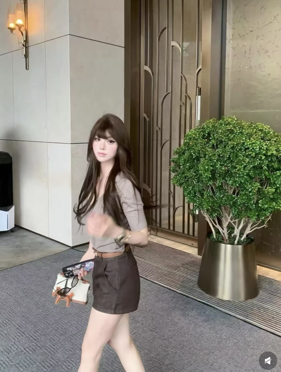 폭발 오래된 돈 바람 니트 맨위 벨트 반바지 세트 상세 이미지 1