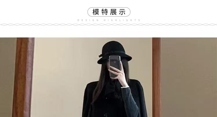 지금 임산부 레트로 하이웨이스트 복부 지지 다용도 슬림해 보이는 고급 회색 모직 5 점 플리츠 반 스커트 중간 스커트 상세 이미지 18