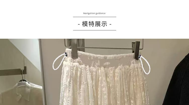 지금 임산부 2026 봄 무거운 작업 레이스 자카드 자수 중간 길이 조정 반신 스커트 상세 이미지 17