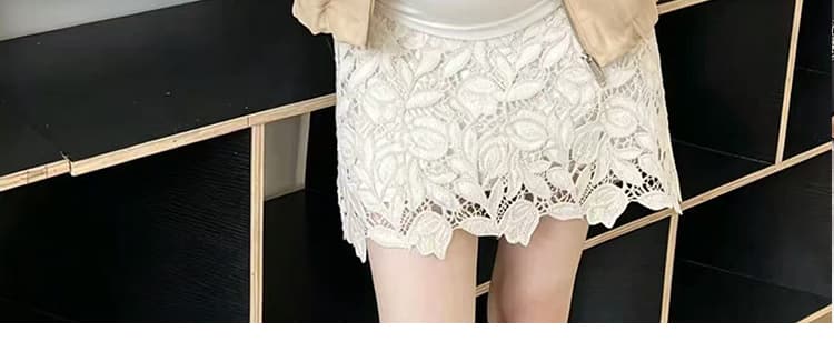 지금 임산부 반신 스커트 무거운 작업 엠보싱 자수 레이스 꽃 절묘한 복부 지지 반신 스커트 상세 이미지 6