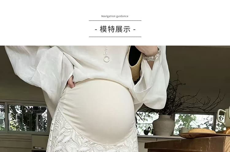 지금 임산부 반신 스커트 무거운 작업 엠보싱 자수 레이스 꽃 절묘한 복부 지지 반신 스커트 상세 이미지 20