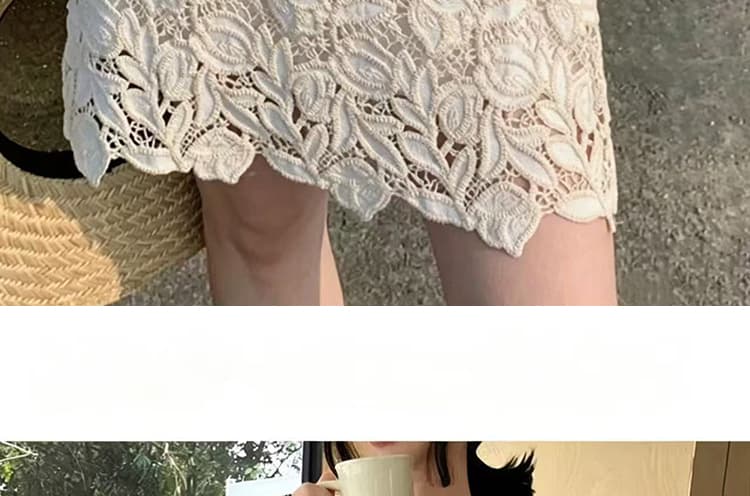 지금 임산부 반신 스커트 무거운 작업 엠보싱 자수 레이스 꽃 절묘한 복부 지지 반신 스커트 상세 이미지 30