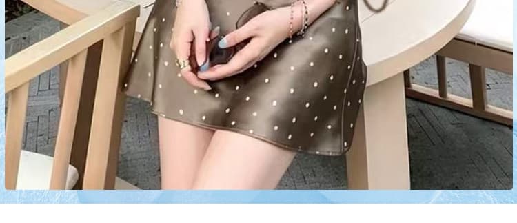 지금 임산부 여름 새로운 도트 무늬 새틴 한 마디 반신 스커트 상세 이미지 3