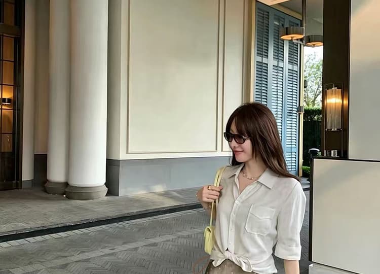 지금 임산부 여름 새로운 도트 무늬 새틴 한 마디 반신 스커트 상세 이미지 24