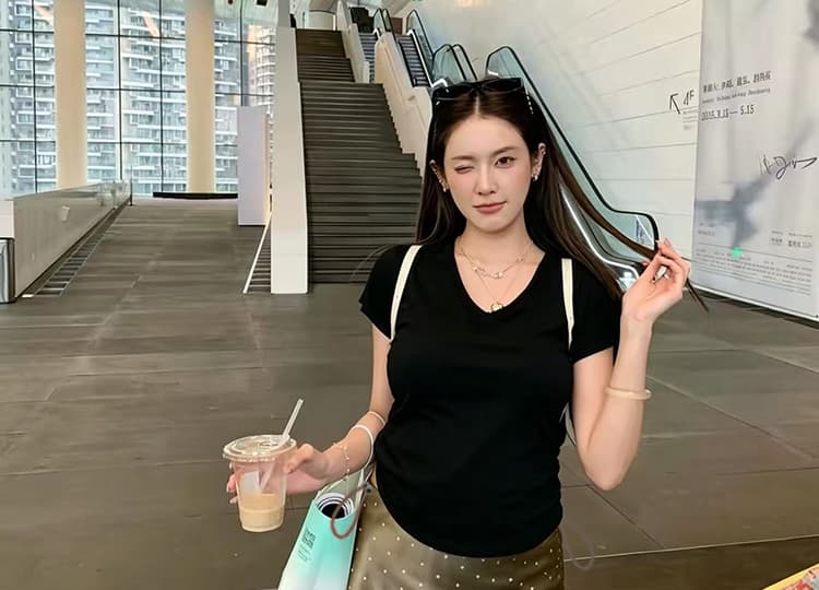 지금 임산부 여름 새로운 도트 무늬 새틴 한 마디 반신 스커트 상세 이미지 26