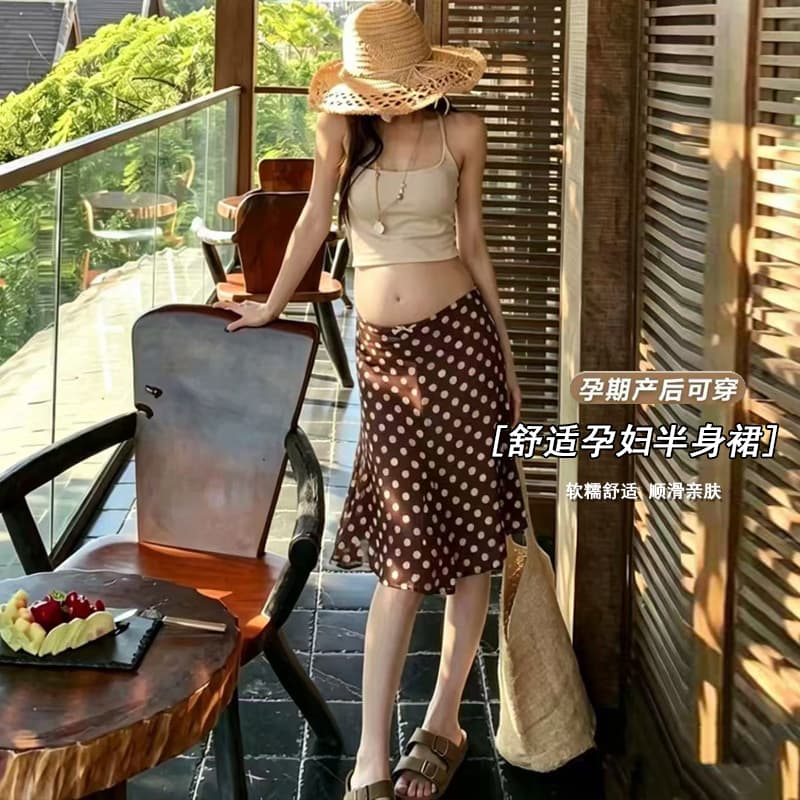지금 임산부 여름 새로운 높음 폭탄 도트 무늬 다용도 인어 꼬리 반신 스커트 이미지 5