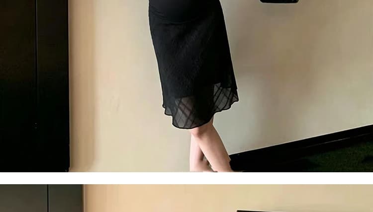 임산부 새로운 다용도 체크무늬 수 있습니다. 복부 지지 반신 스커트 상세 이미지 35