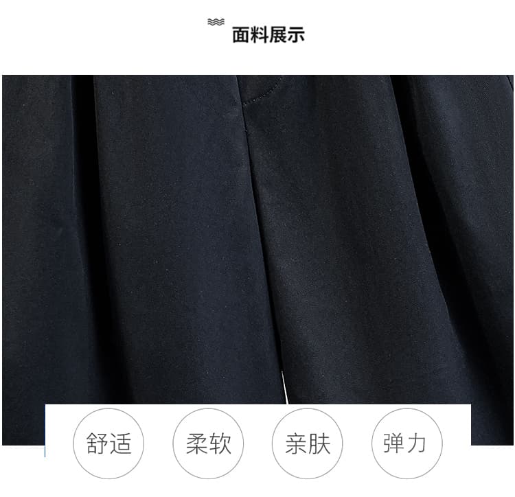 실사 여름 섹션 빅 사이즈 배 모양 몸 표지 십자가 5 점 모통이 칼 바지 지방 mm 스트레이트 얇은 스타일 넓은 다리 6 점 바지 상세 이미지 6