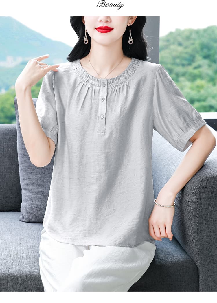 2026 여름 새로운 플리츠 칼라 품격 다용도 패션 미니멀리즘 대기 슬림해 보이는 다용도 캐주얼 셔츠 상세 이미지 12
