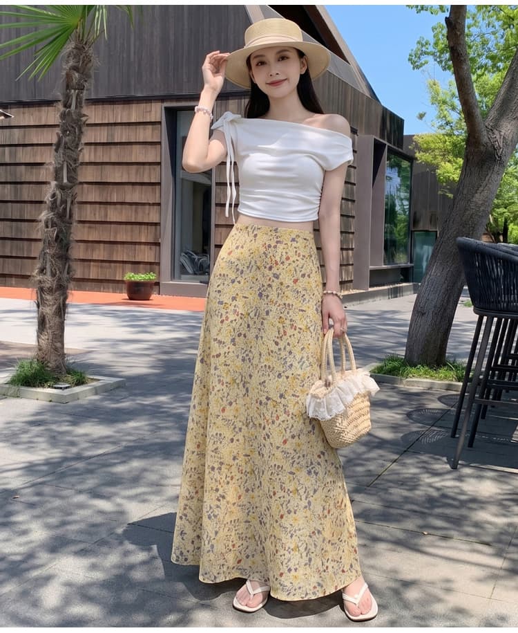 한 부서 품격 꽃무늬 반신 스커트 여성 여름 표지 넓적 다리 슬림해 보이는 도루 센스 한 마디 타이트 스커트 쉬폰 인어 꼬리 길다 치마 상세 이미지 40