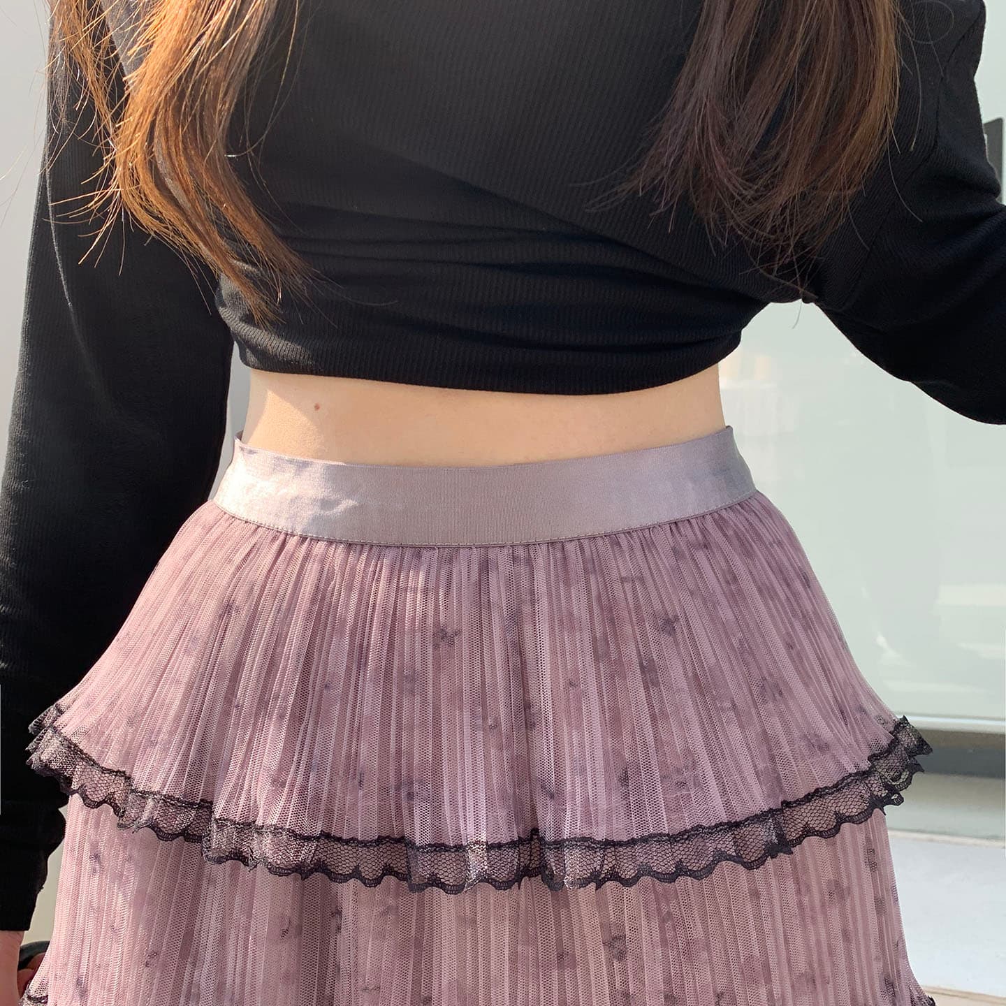 휴가 바람 프랑스식 하이웨이스트 다중 레이어 망사 케이크 드레스 여성 가을 새로운 슬림해 보이는 보라색 요정 한 마디 반신 스커트 이미지 5
