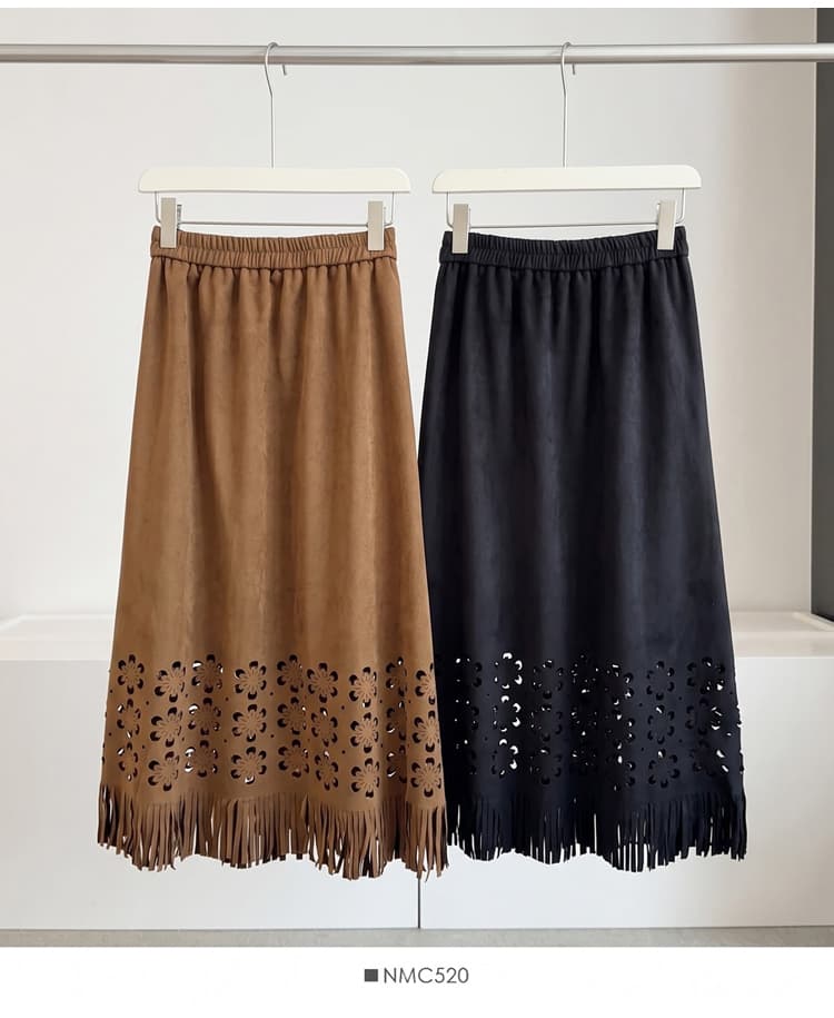 홀로우 아웃 꽃 술 반신 스커트 가을 2026 새로운 아름다움 라드. 착용 가져 가라. 반신 스커트 레트로 스웨이드 원단 롱 스커트 상세 이미지 39