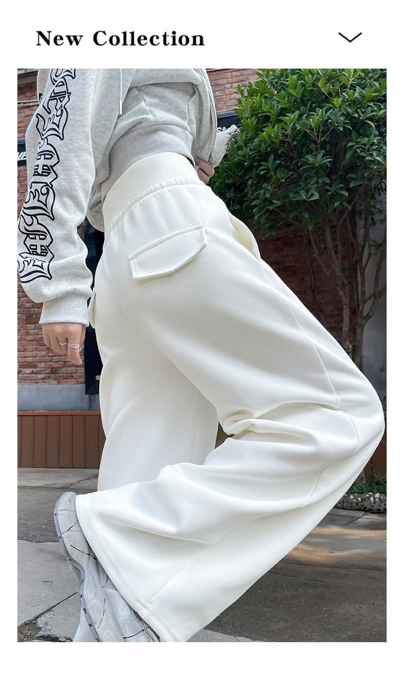 전체 가게 실사 운동 캐주얼 웨이 바지 2026 봄 새로운 하이웨이스트 와이드 레깅스 바지 가을 겨울철 루즈핏 바지 아이들 상세 이미지 22