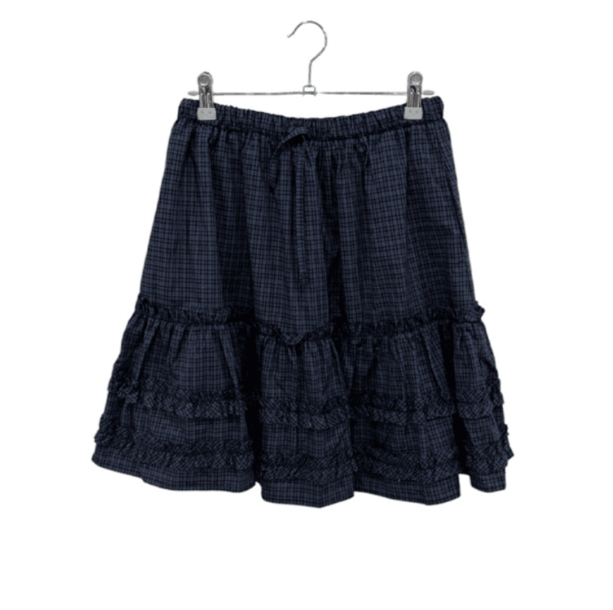 봄 여름 한국 소녀 목이버섯 레이스 펌프 Pleat 작은 격자 반신 스커트 미니 스커트 허리밴드 일본식 학원 스타일 상세 이미지 18