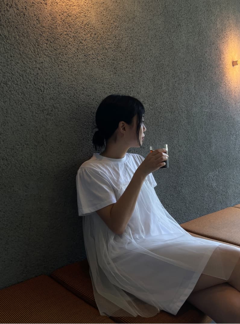 3 색 여름 한국 디자인 단색 패치워크 망사 소녀 바람 반팔 루즈핏 드레스 가짜 둘 일본식 상세 이미지 18