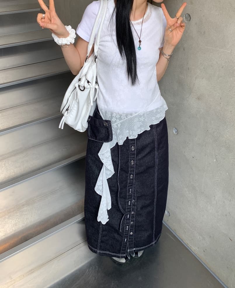 여름 새로운 2 색 입력 일본식 오각형 별 레이스 하라주쿠 스타일 조끼 밑단 불규칙 민소매 상세 이미지 11