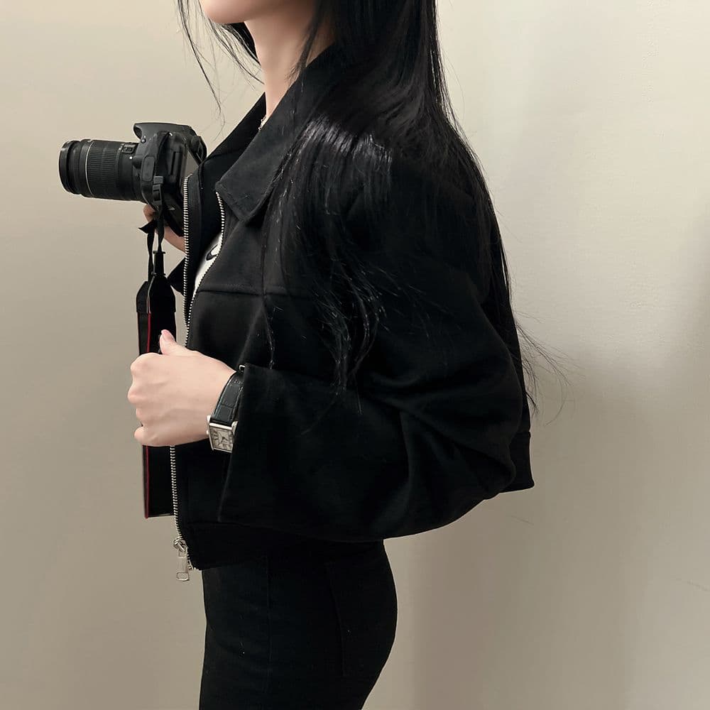 한국 chic 가을 레트로 잘 생긴 폴로 칼라 당겨서 사슬 루즈핏 다용도 긴팔 플러시 쇼트 스타일 재킷 여성 코트 상세 이미지 4