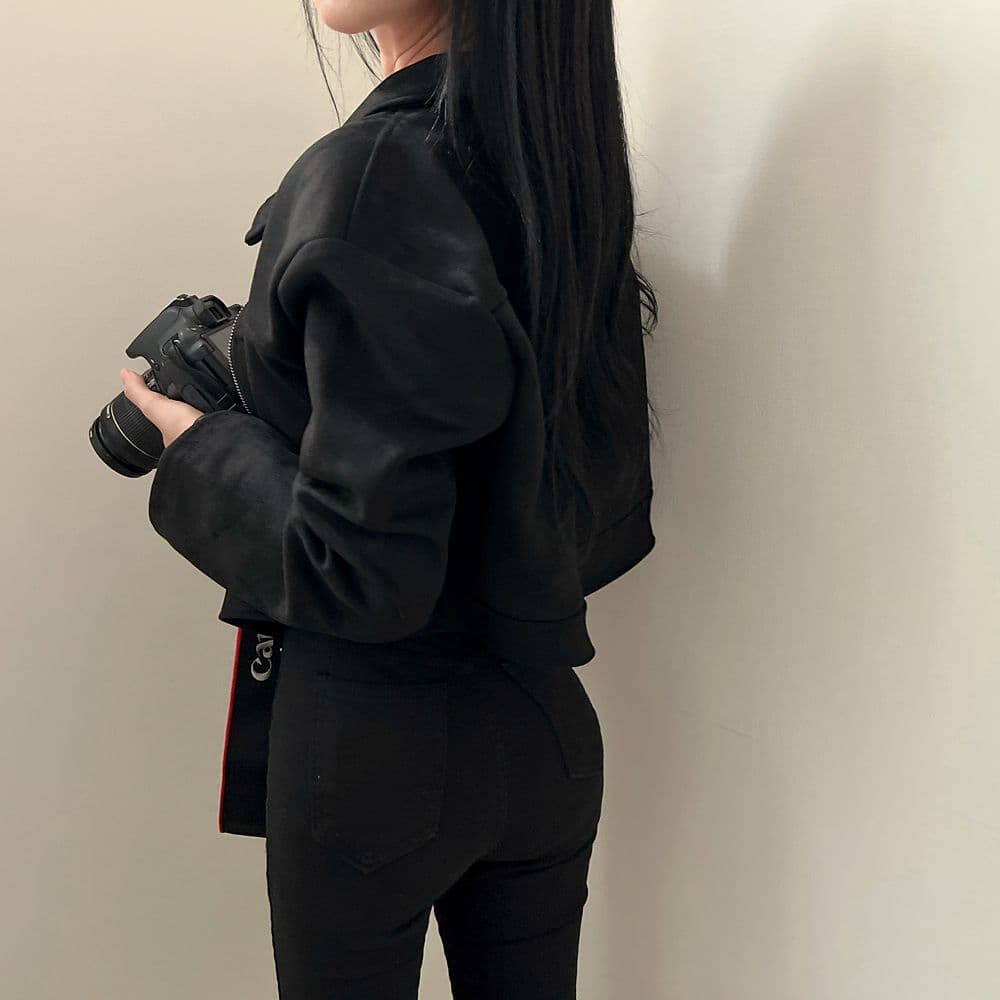 한국 chic 가을 레트로 잘 생긴 폴로 칼라 당겨서 사슬 루즈핏 다용도 긴팔 플러시 쇼트 스타일 재킷 여성 코트 상세 이미지 8