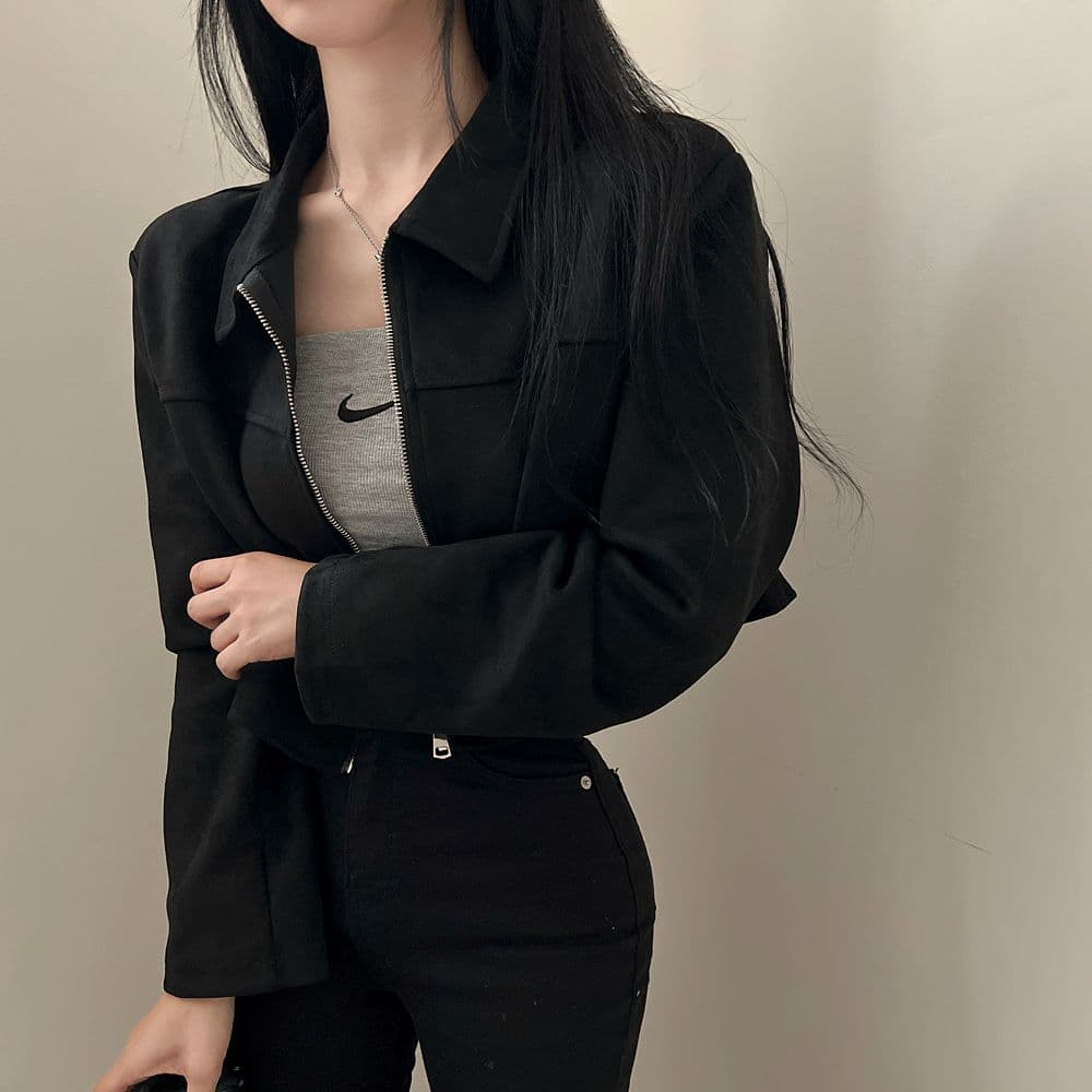 한국 chic 가을 레트로 잘 생긴 폴로 칼라 당겨서 사슬 루즈핏 다용도 긴팔 플러시 쇼트 스타일 재킷 여성 코트 상세 이미지 9