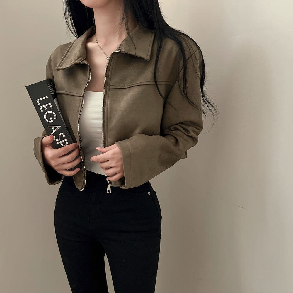한국 chic 가을 레트로 잘 생긴 폴로 칼라 당겨서 사슬 루즈핏 다용도 긴팔 플러시 쇼트 스타일 재킷 여성 코트 상세 이미지 10