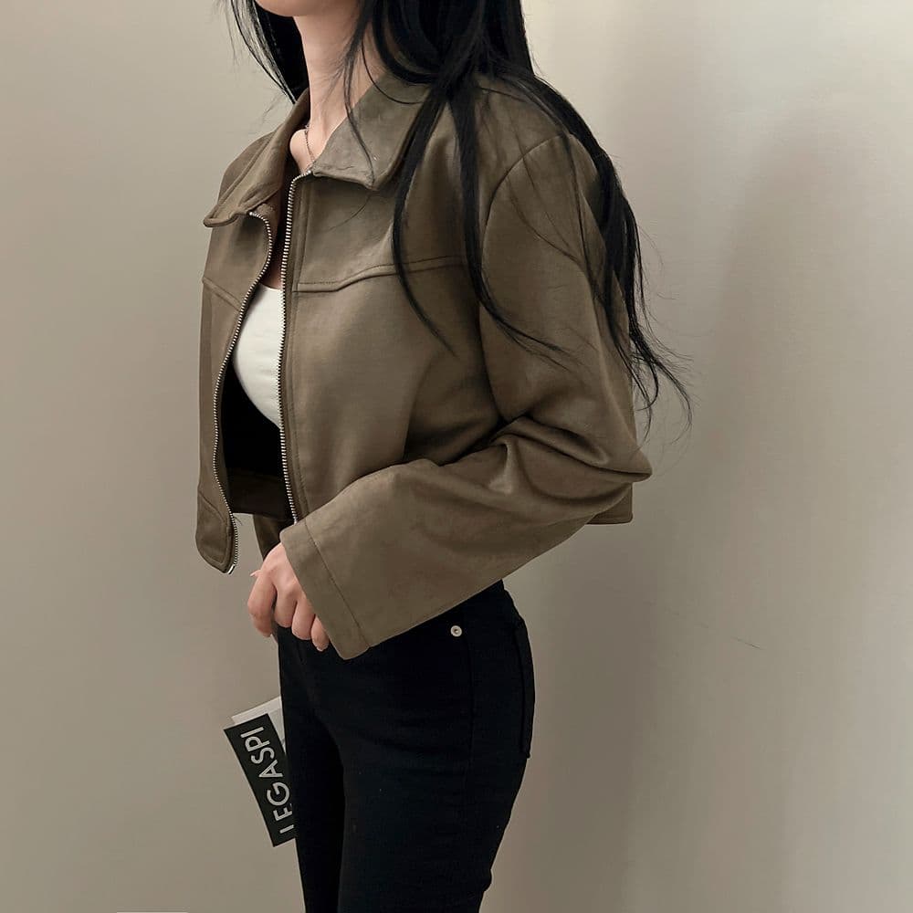 한국 chic 가을 레트로 잘 생긴 폴로 칼라 당겨서 사슬 루즈핏 다용도 긴팔 플러시 쇼트 스타일 재킷 여성 코트 상세 이미지 11