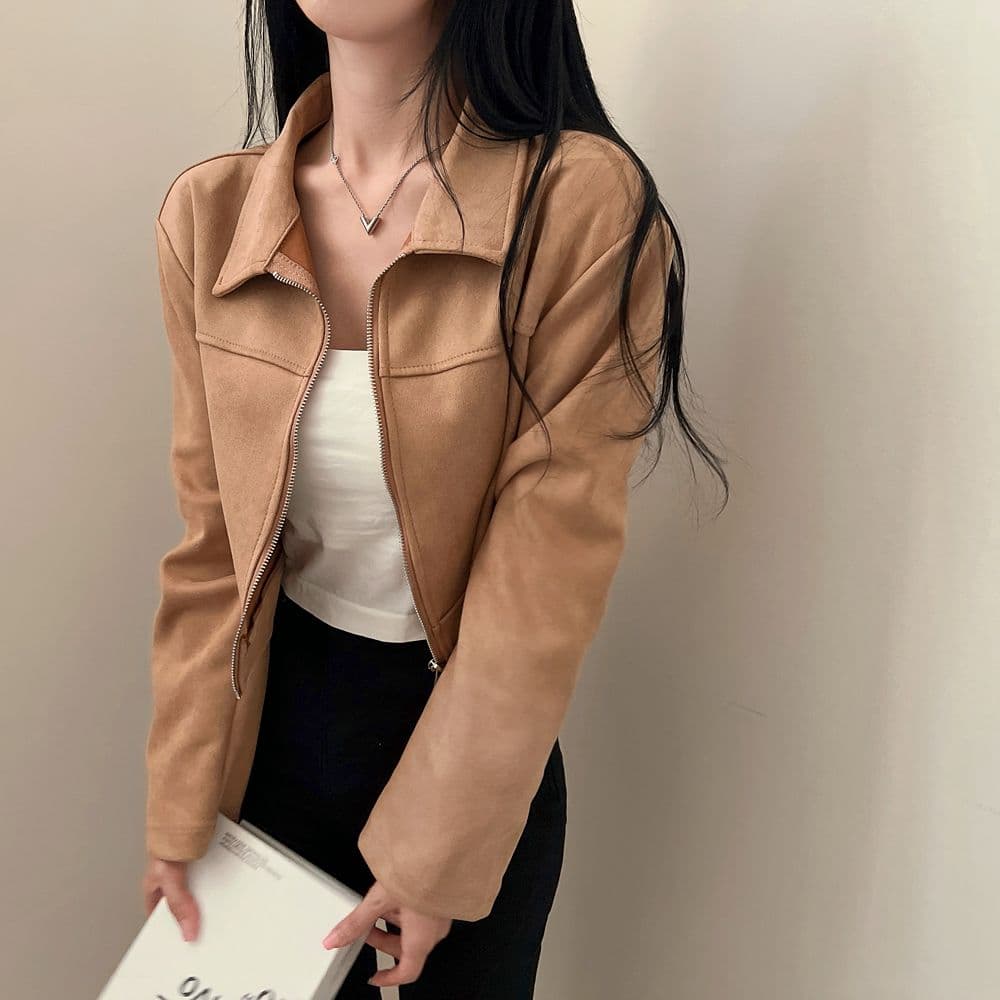한국 chic 가을 레트로 잘 생긴 폴로 칼라 당겨서 사슬 루즈핏 다용도 긴팔 플러시 쇼트 스타일 재킷 여성 코트 상세 이미지 22