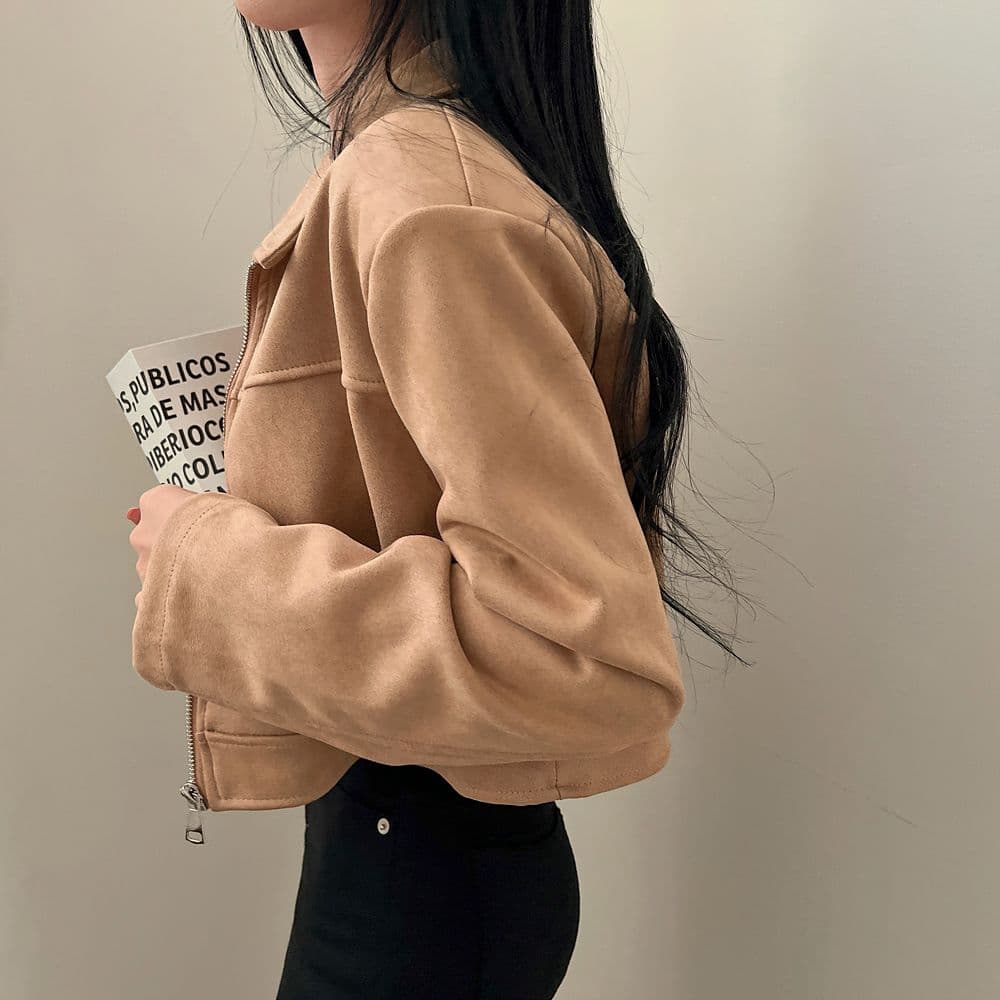 한국 chic 가을 레트로 잘 생긴 폴로 칼라 당겨서 사슬 루즈핏 다용도 긴팔 플러시 쇼트 스타일 재킷 여성 코트 상세 이미지 24