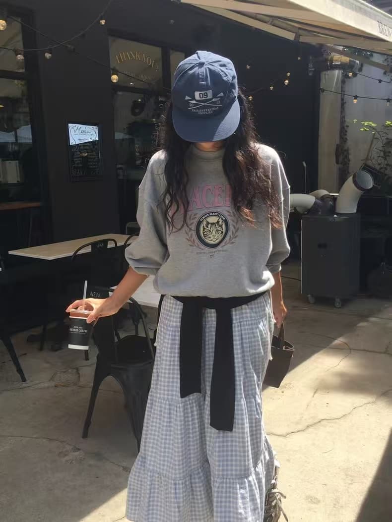 한국 스타일 얇은 스타일 털이 있는 프린트 풀오버 스웨트셔츠 여성 느긋한 바람 긴팔 맨위 재킷 상세 이미지 14