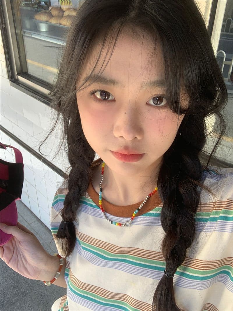 레트로 스트라이프 라운드 넥 반팔 티셔츠 여성 의류 여름 한국 스타일 루즈핏 상세 이미지 5