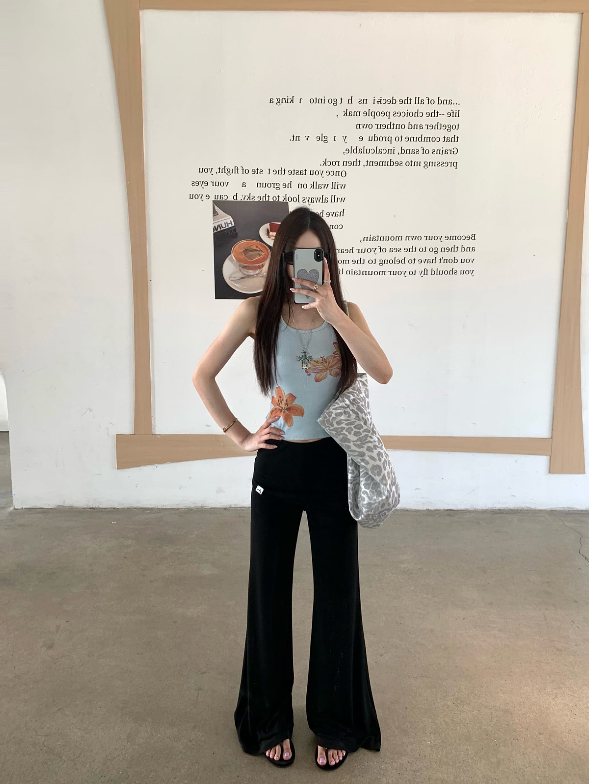 핫걸 디자인 센스 페이크 레이어드 랩스커트팬츠 캐주얼 바지 여성 의류 여름 다용도 도루 센스 신축성 부츠컷 바지 바닥 청소 긴 바지 상세 이미지 13