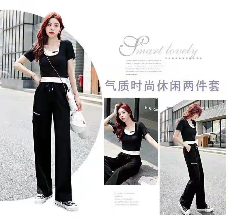 캐주얼 세트 봄 여름 드레스 새로운 패션 인터넷 유명인 대양 품격 연령 감소 올해 인기 ~ 중 투피스 세트 상세 이미지 4