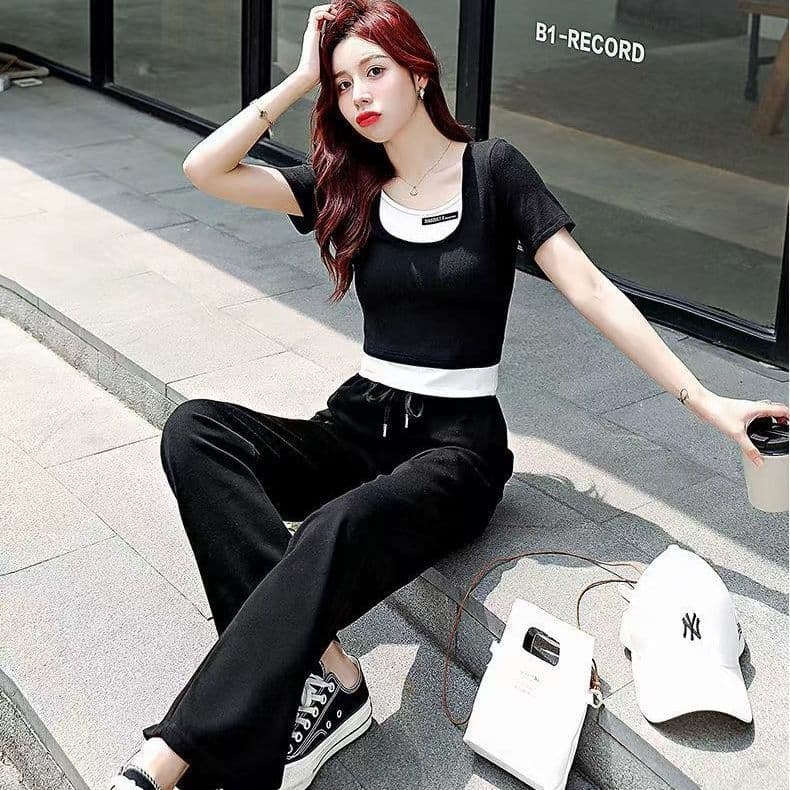 캐주얼 세트 봄 여름 드레스 새로운 패션 인터넷 유명인 대양 품격 연령 감소 올해 인기 ~ 중 투피스 세트 상세 이미지 8