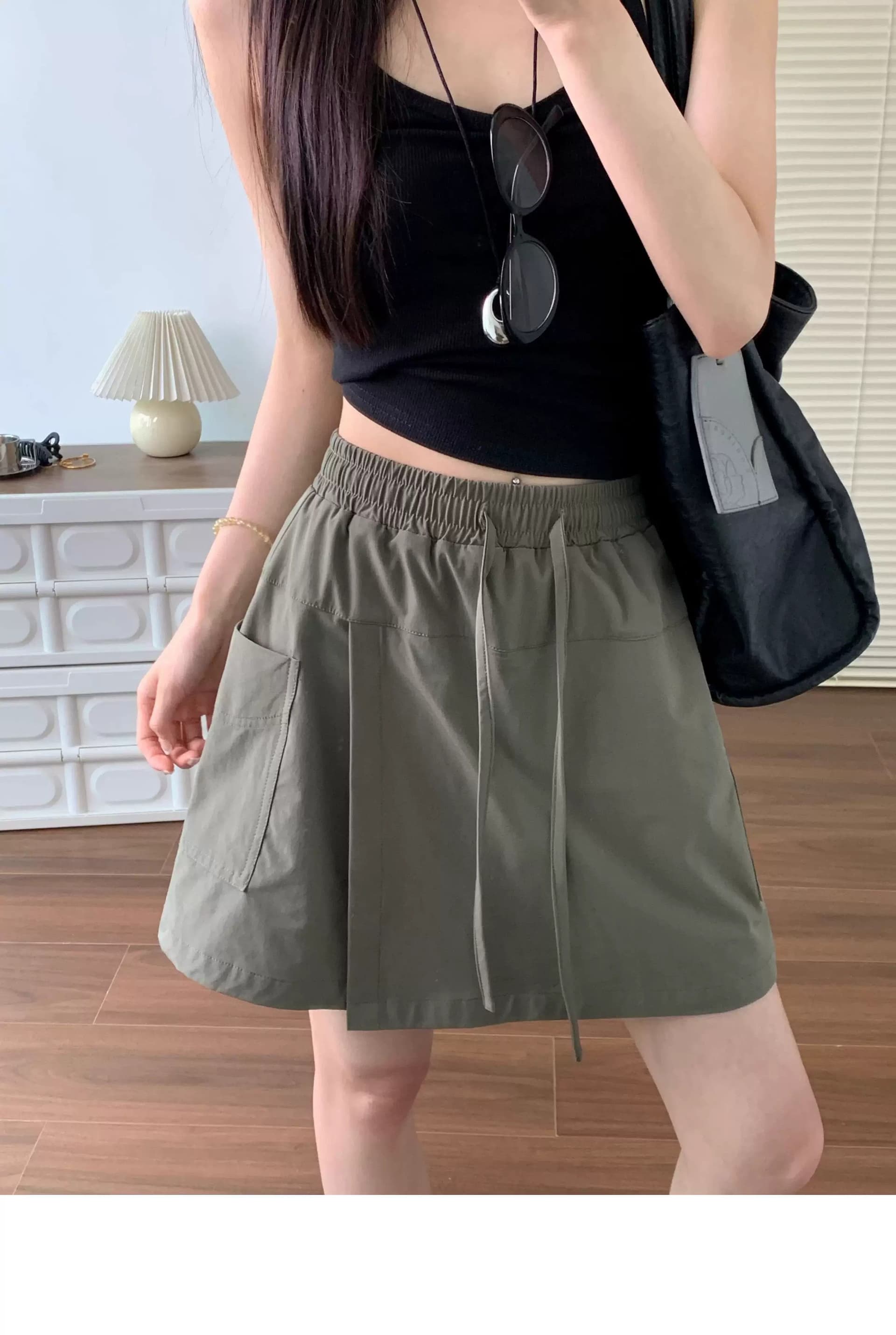 3 차원 허리 반바지 여성 여름 새로운 외출용 한 마디 바지 짧은 치마 워크웨어 반신 상세 이미지 17