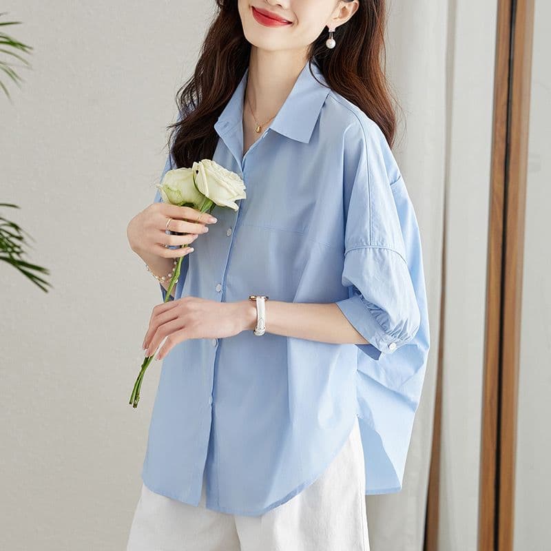 여름 여성 셔츠 소금 부서 착용 가져 가라. 품격 연령 감소 자외선 차단 여성 셔츠 다용도 한 셔츠