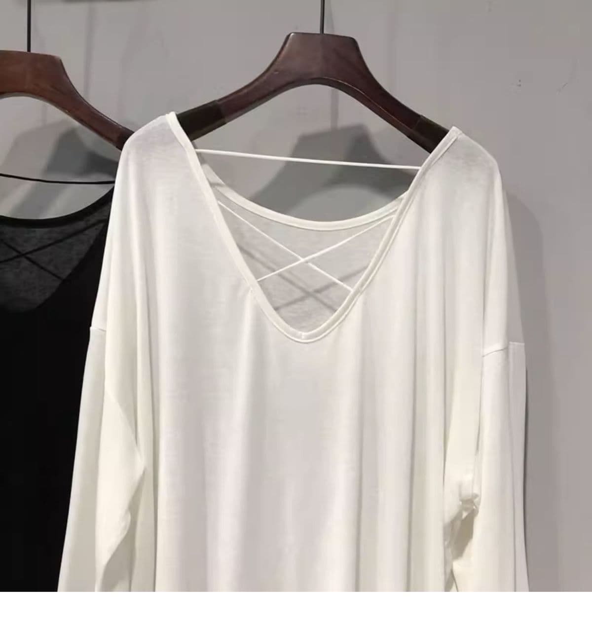 대나무 마디 리브 여름 태양 보호 셔츠 대 네클라인 뒤로 홀로우 아웃 맨위 트렌디 이미지 4