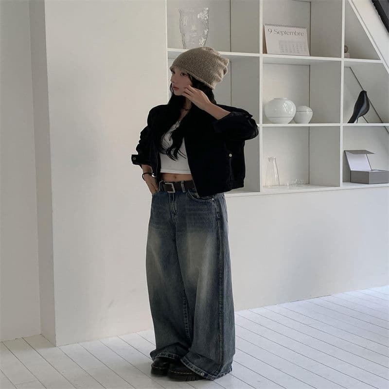 한국 chic 봄 새로운 프랑스식 레트로 스타일 폴로 칼라 주머니 루즈핏 다용도 쇼트 스타일 긴팔 재킷 여성 코트 상세 이미지 18