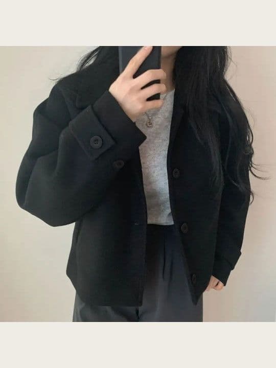 작은 키 모직 여성 코트 chic 프랑스식 부드러운 디스플레이 화이트 폴로 칼라 싱글 줄 버튼 루즈핏 디자인 센스 Chic 맨위 상세 이미지 9