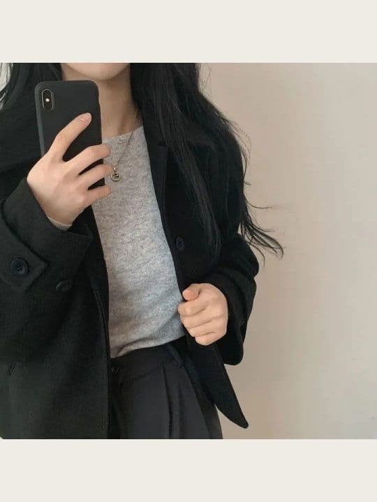 작은 키 모직 여성 코트 chic 프랑스식 부드러운 디스플레이 화이트 폴로 칼라 싱글 줄 버튼 루즈핏 디자인 센스 Chic 맨위 상세 이미지 15